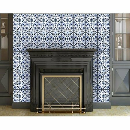 Homeroots 4 x 4 in. Blue Mia Gia Peel & Stick Removable Tiles 400170